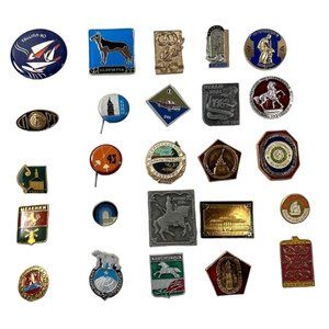 Vintage Russian Badge Pin Jewelry Lot Soviet Union Russia USSR 25 Piece